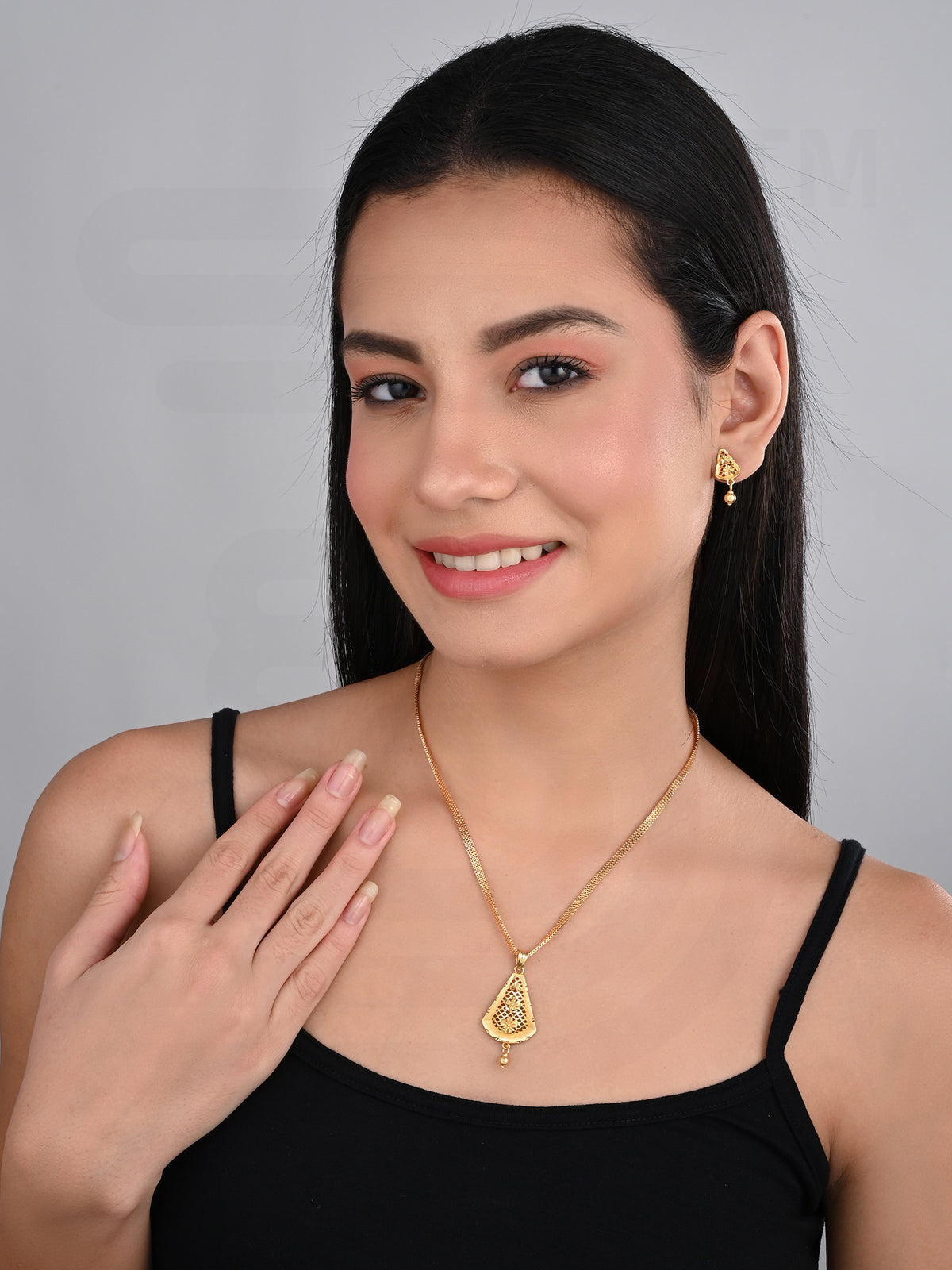 Gold Forming Chain Pendant Set with Tops