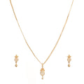 One-Gram Gold Chain Pendant Set with Matching Tops for Women ( 3 Line Chain )