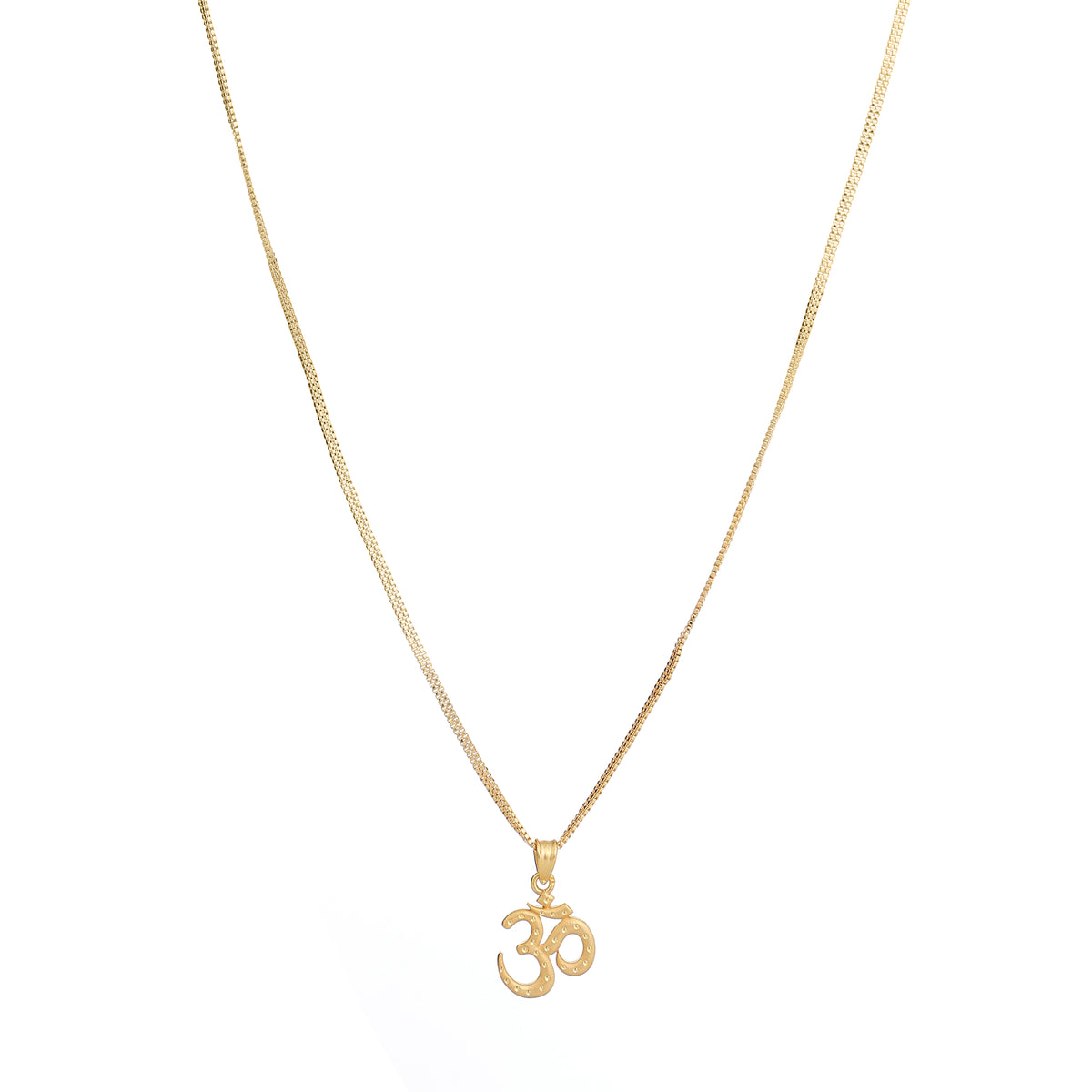 18K Gold Coated Pendant Necklace – Anti-Tarnish Finish ( 2 Line Chain )