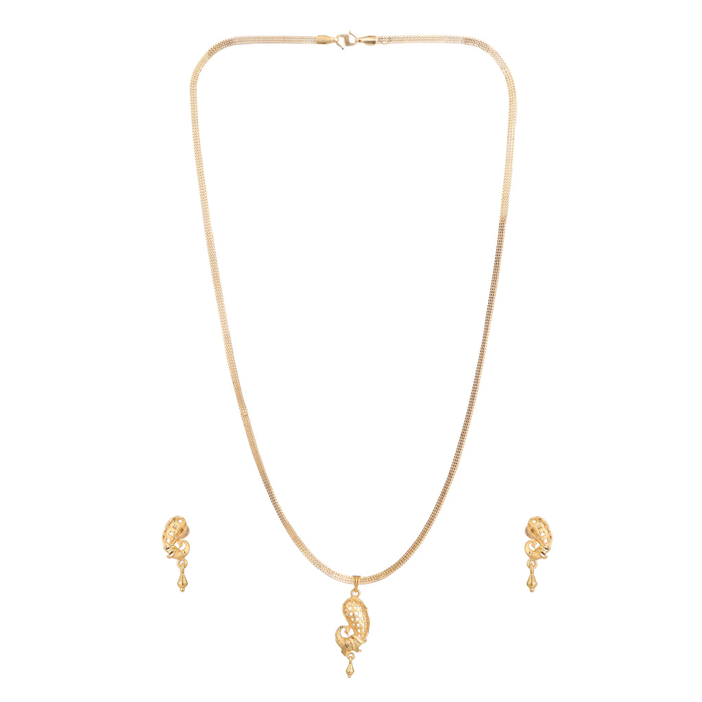 One-Gram Gold Chain Pendant Set with Tops