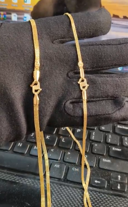 Premium 1 Gram Gold Forming 3 Line & 2 Line Patta Chain Combo – 24 Inch