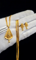 Gold Forming Chain Pendant Set with Tops