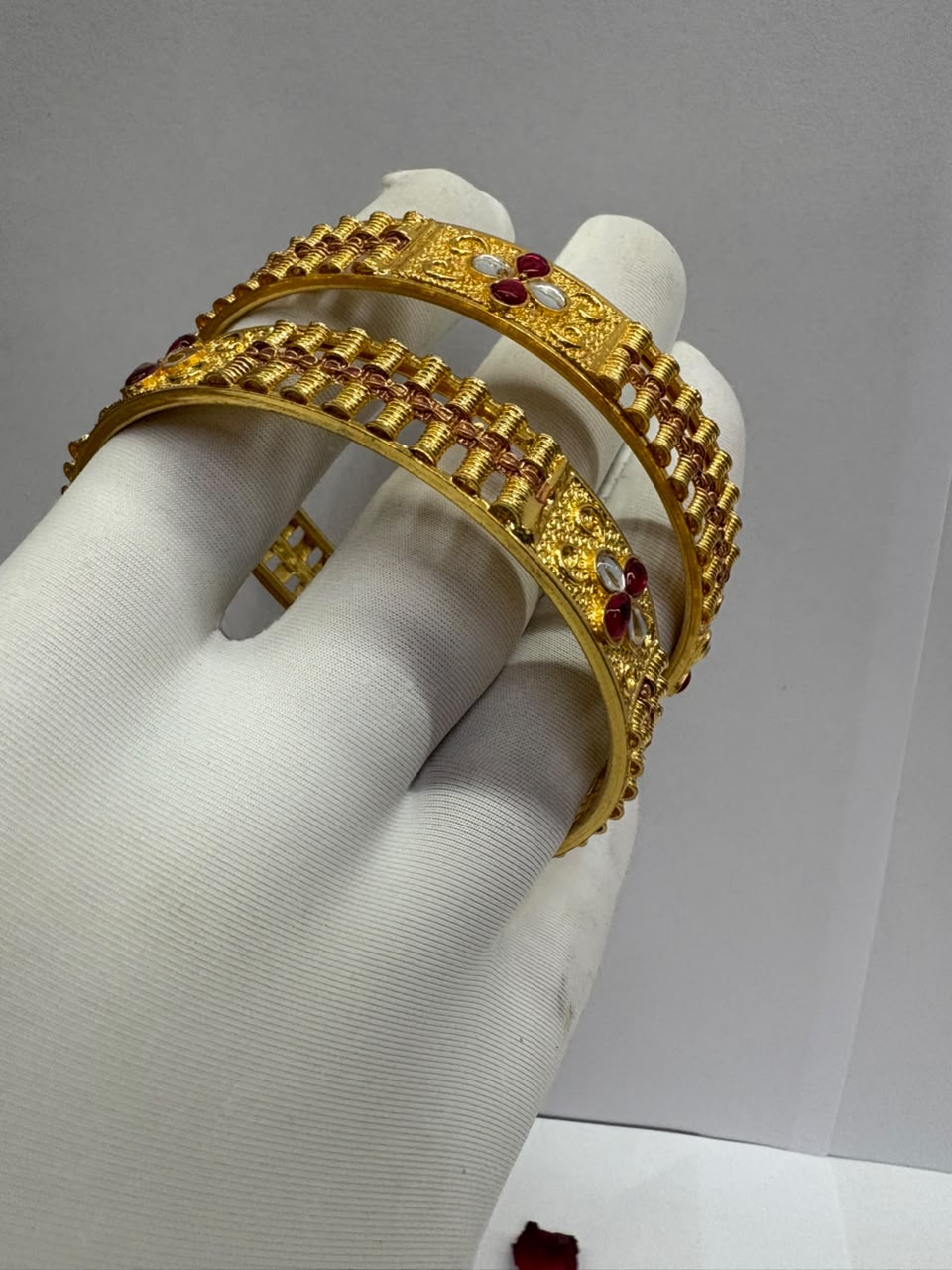 One Gram Gold Forming Kada | Traditional Gold-Plated Bangle
