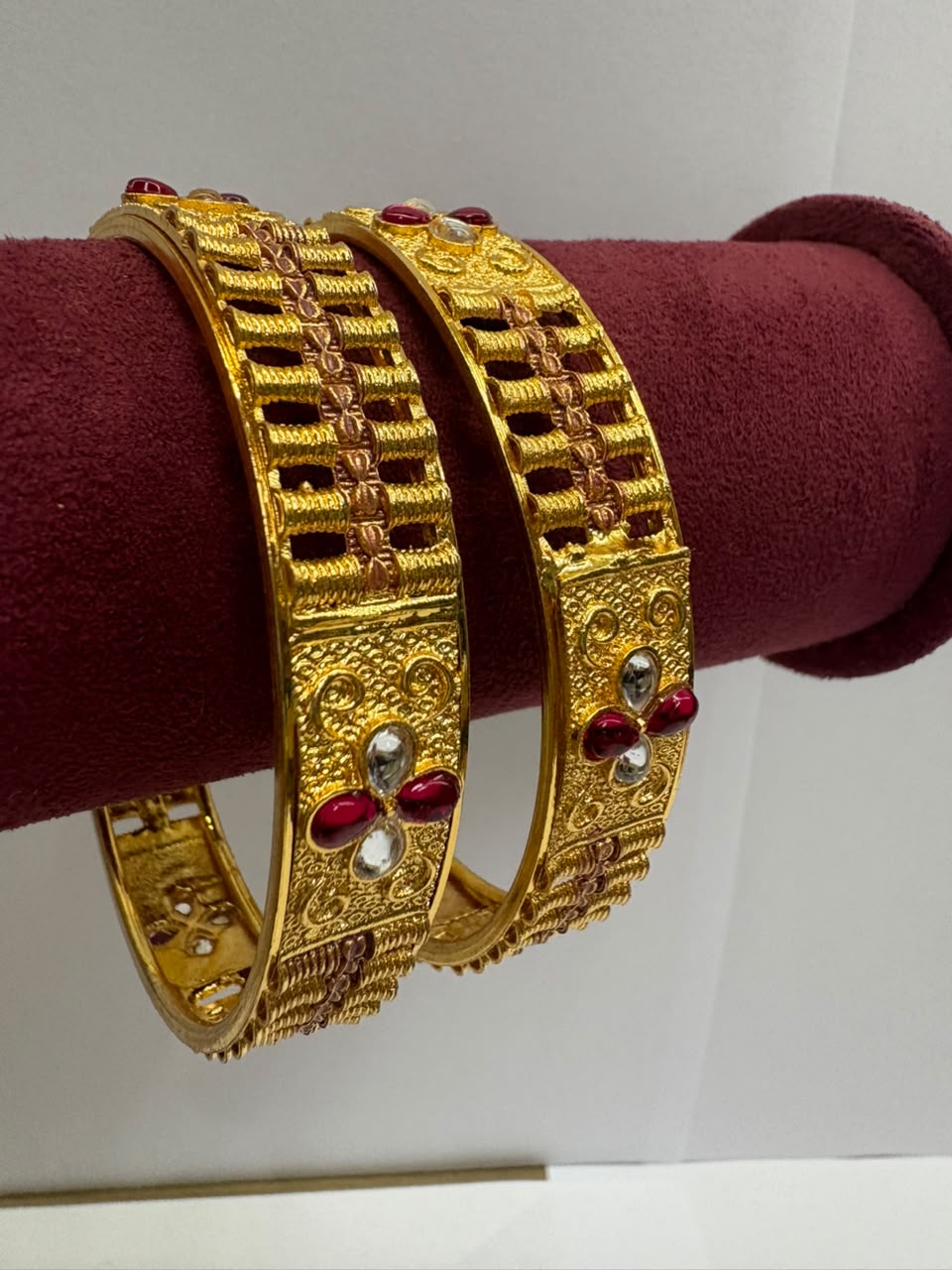 One Gram Gold Forming Kada | Traditional Gold-Plated Bangle