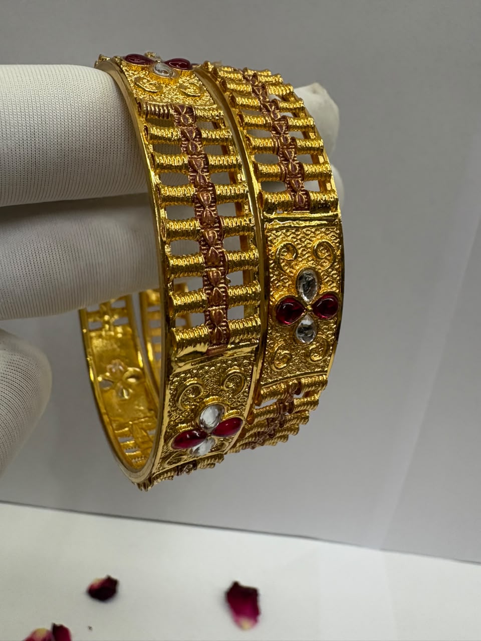 One Gram Gold Forming Kada | Traditional Gold-Plated Bangle