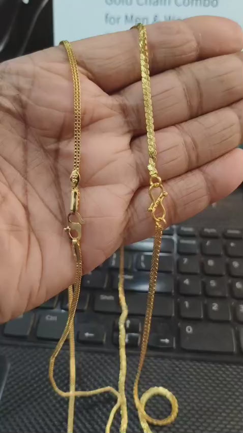 23-Inch  Gold Forming Chain Combo for Men & Women – Pack of 2